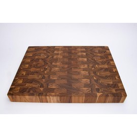 Small End Grain Cutting Board - Premium Self-Healing Teak Wood Butcher Block for Chopping, Slicing & Serving - Heavy-Duty Kitchen Cutting Board Ideal for Meat, Fruit & Veg - 16" x 12" x 1.2"