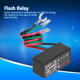 Klanata DOP-3X LED Flasher Relay, Electronic Hyper Flash Module for Car and Motorcycle Turn Lights, 12VDC 20A