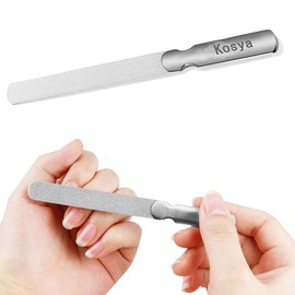 Kosya Nail File Type, Stainless Steel, Anti-Slip Handle, Professional Nail Polishing, Leather Case Included, Unisex, Round