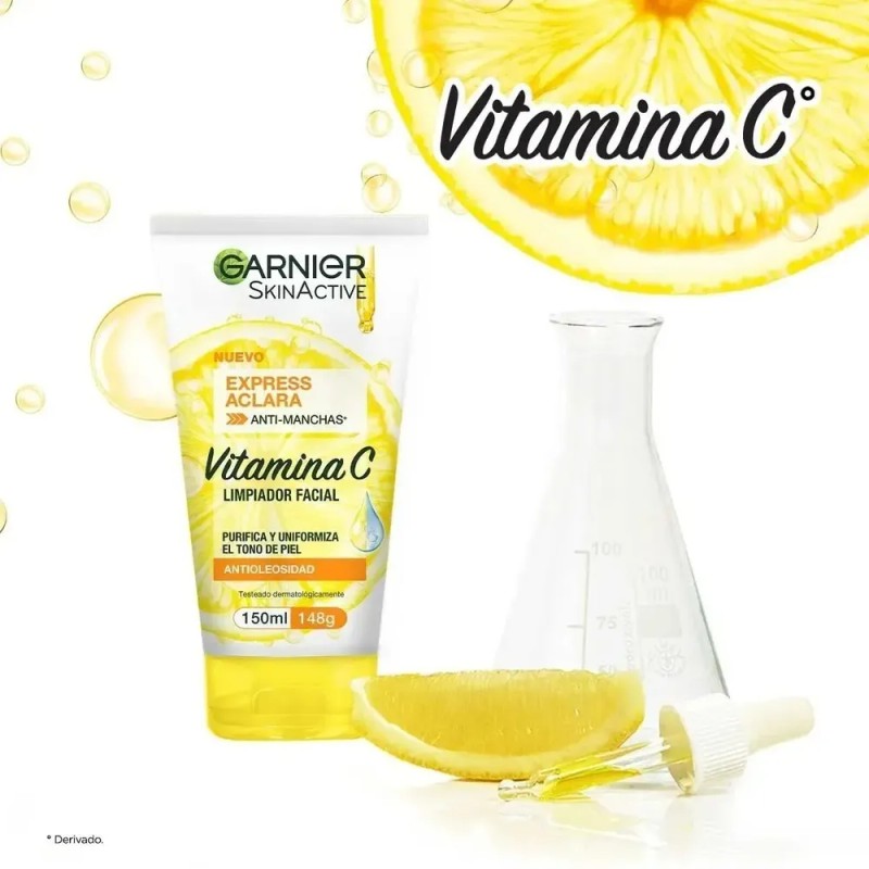Garnier Skin Active Limpiador Facial Aclara Vitamina C
