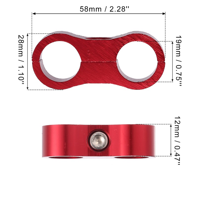 X AUTOHAUX 10pcs Red AN10 19mm Hose Separator Clamp Brake