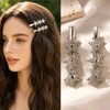 2Pcs Rhinestone Star Hair Clips Silver Accessories Y2K Barrettes