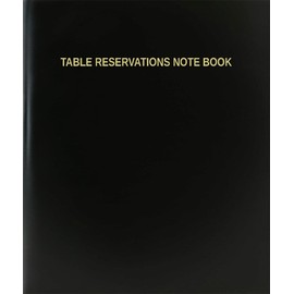 BookFactory Table Reservations Note Book - 120 Page, 8.5''x11'', Black Hardbound (XLog-120-7CS-A-L-Black(Table Reservations Note Book))