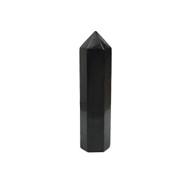 Shungite Crystal Towers ~ Natural Healing Crystal Point Obelisk for Reiki Healing and Crystal Grid (130 * 30mm)