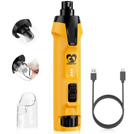 Casfuy 6-Speed Dog Nail Grinder – 50%+ Boost Power Dog Nail Trimmers Quiet with Dust Cap & 2 LED Lights & 2000mAh Battery & 4.8V Motor Electric Pet Toenail File Tool for Large Medium Small Dogs Cats