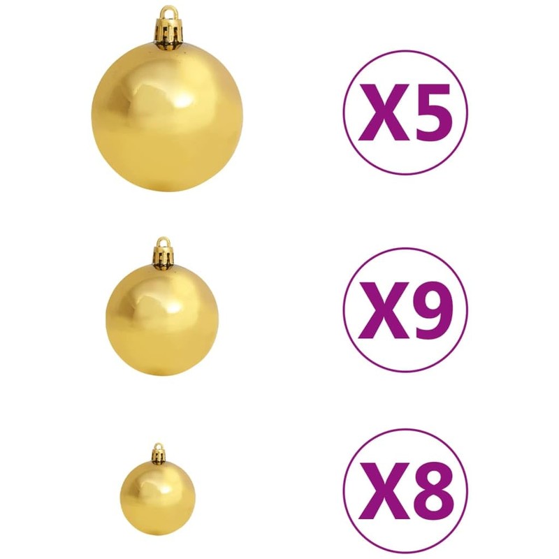vidaXL Corner Artificial Christmas Tree with LEDs & Ball Set,