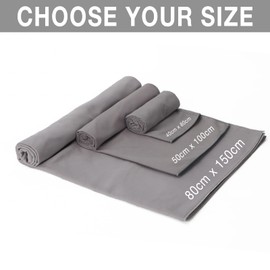 Microfiber Towel, Quick Dry Towel for Traveling, Super Absorbent Camp Towel,Ultra Soft Compact Sport Towel for Camping, Backpacking,Gym, Beach, Hiking,Yoga (50 x 100 cm, Grey)