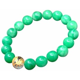56910 White Green Jade Jade Crystal Dragon Carved Gold Carved 12mm Bracelet 18cm Inner Diameter with Pouch Natural Stone Power Stone