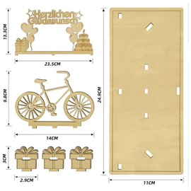 JINJUMEI Geburtstagsgeschenk Holz, Holz Fahrrad Geschenk Geldgeschenk Fahrrad Geburtstag Deko DIY Geldgeschenke Geburtstag Fahrrad Geldgeschenk Geburtstag für Friends, Family, Lovers, Mitschüler