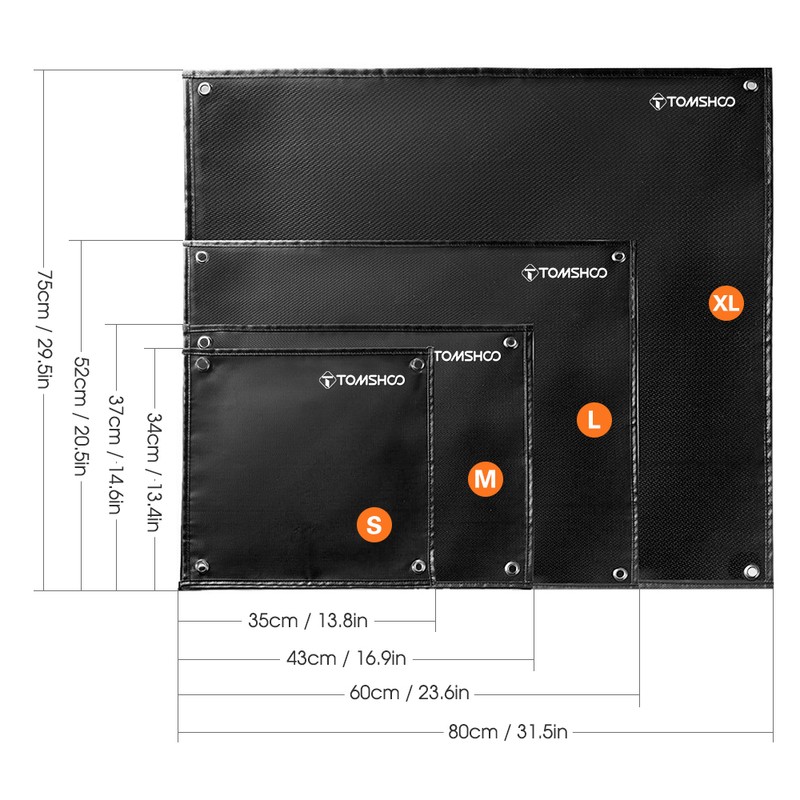 TOMSHOO Under Grill Mat Fire Pit Deck Patio Ember Mat