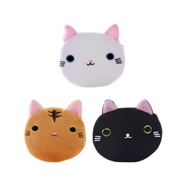 UYRVAPE Children's Mini Purse, Small and Short Format Wallet, Women's Cat Plush Purse, Coin Bag, Purse with Zip, Coin Purse Wallet, 3 Pieces