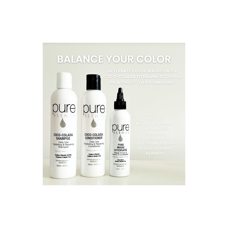 Pure Blends Hydrating Color Depositing Shampoo, Red, Bright Red and