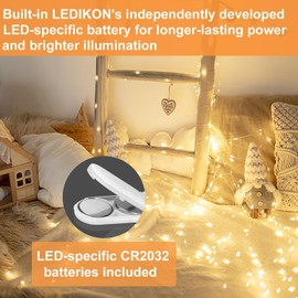 LEDIKON 24 Pack Fairy Lights Battery Operated String Lights-3.3ft 20 LED Silver Wire Warm White for Wedding,Party,Table Centerpieces,DIY Crafts,Mason Jars Decor
