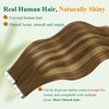 Easyouth Tape in Hair Extensions Balayage Brown 18inch Fading to