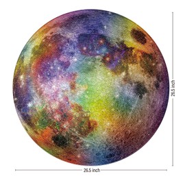 ANTELOPE Rainbow Moon - Rompecabezas de 1000 piezas para adultos, tema espacial, cartón, rompecabezas redondo, alta resolución, acabado mate, sin polvo, incluye póster, 26.5 pulgadas