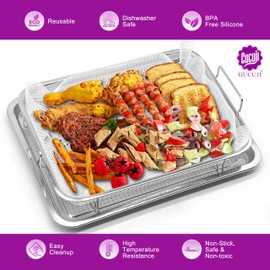 Air Fryer Basket Silicone Liners for Oven, Non Stick, Easy Clean, Dishwasher Safe (Medium)