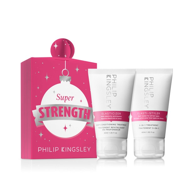 Philip Kingsley Retro Christmas Collection Super Strength Stocking Filler - Includes Elasticizer Deep-Conditioning Hair Mask Treatment and Elasti-Styler 5-in-1 Pre-Styling Serum Cream