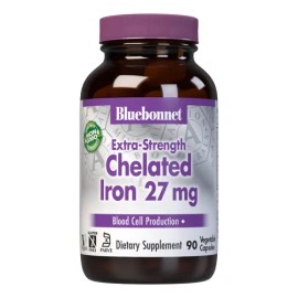 Bluebonnet Albion Hierro Quelado 27 Mg 90 Cápsulas Vegetales                                                                                          
