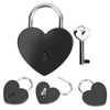 Padlock, Metal Heart Lock with Key, Metal Lock for Luggage,
