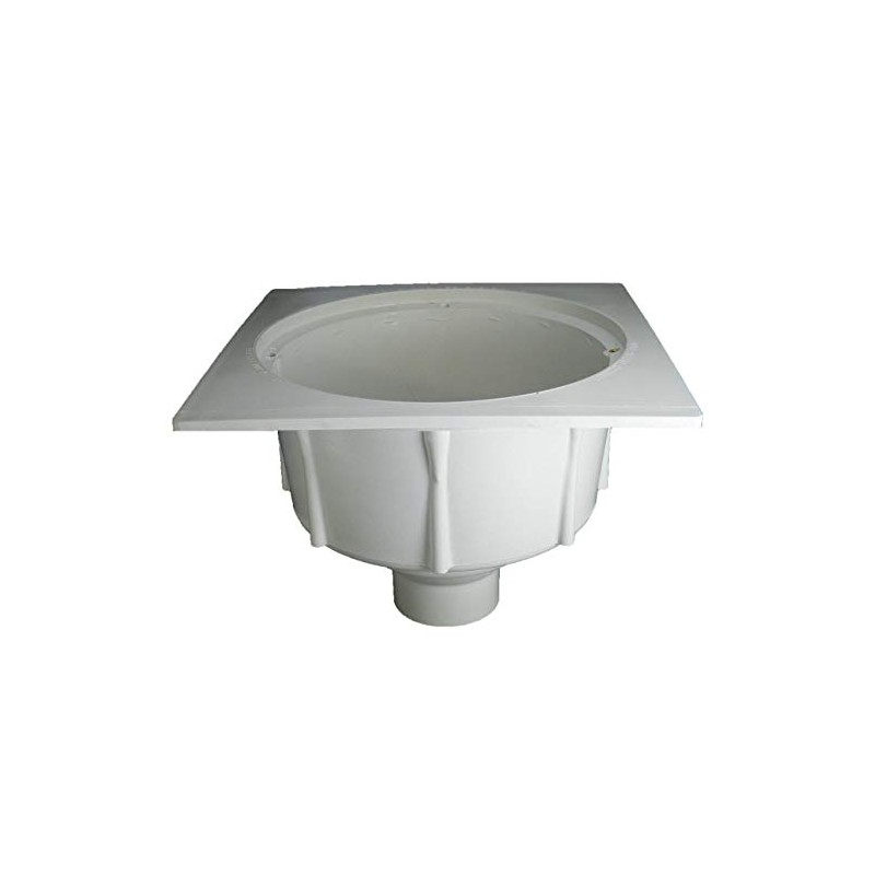 Deep Sump Square Floor Drain - PVC 2" Over Pipe