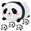 YIIQUWEN Panda Plush, Stuffed Animal Set with 4 Baby Pandas,
