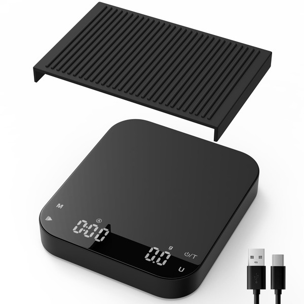 Rechargeable Coffee Scale with Timer, Diyife 3kg/0.1g Kitchen Scale with
