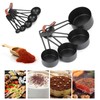 9PCS Black Stainless Steel Measuring Cups Set Coffee Spoon with