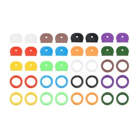 PATIKIL Key Cover & Key Cap Set with 40 Tags and Identifier Cover Key Head Protector Key Accessories Vintage Office Plastic Rubber 10 Colors