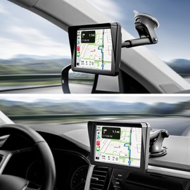 1Zero Replacement Suction Cup Car Mount for CarPlay Screen with Quick Extension Arm, Compatible with 7-11 Inch Portable Car Play Screens, Adjustable Dashboard Windshield in-Car Monitor Bracket Holder