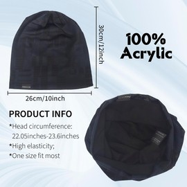 Ruphedy Men Slouchy Beanie Summer Long Oversize Thin Lightweight Skull Cap B011h (B403-Navy)