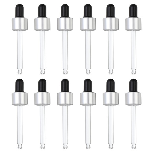 PATIKIL Glass Eye Dropper Caps, 12 Pcs Anodized Aluminum Glass