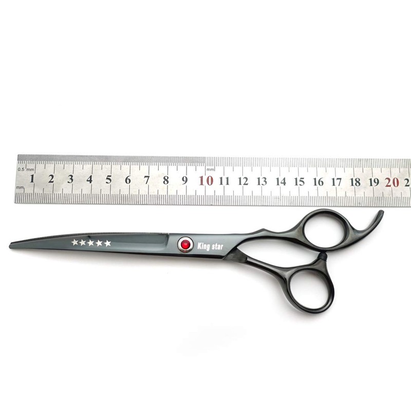 KINGSTAR 7.0in Titanium Black Professional Pet Grooming Scissors Set,Straight &