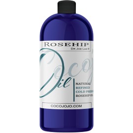 Aceite de rosa mosqueta refinado – 32 oz 100% puro aceite de rosa mosqueta para la cara prensado en frío natural de la fuente de vitamina A hidratante para piel y cabello grado terapéutico – Cocojojo