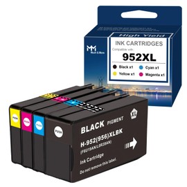 MM MUCH & MORE Compatible 952XL Ink Cartridge Replacement for HP 952 XL High Yield Work for OfficeJet Pro 8710 8720 7740 8740 7720 8210 8715 8730 Laser Printer (4-Pack, Black, Cyan, Magenta, Yellow)