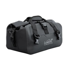 LOBOO Vintage Motorcycle Tail Bag, 20L Waterproof Saddlebag,  PVC Leather Duffel