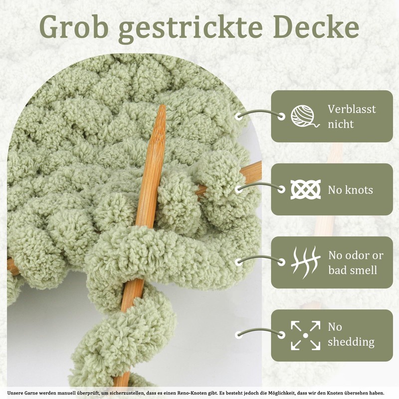 226 g Thick Yarn for Hand Knitting, Diameter 2 cm