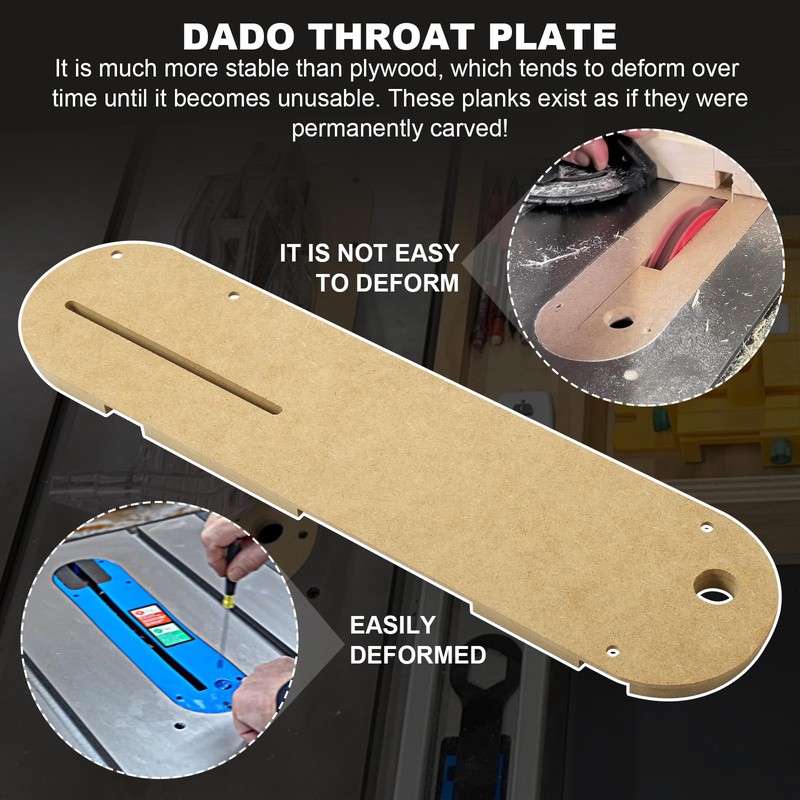 Dado Throat Plate Zero Clearance insert Fits Delta Table Saws