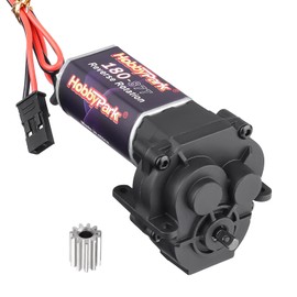 HobbyPark 180 Brushed Motor w/Transmission Gearbox Including 49.4:1 Gears & Stainless Steel Pinion 11T Assembly for Traxxas TRX4M 1/18 RC Crawler Car Upgrades (87T)