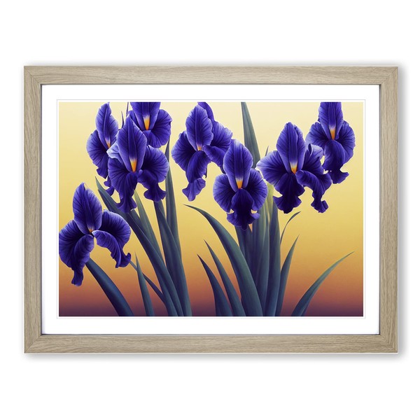 Excellent Iris Flowers H1022 Framed Print for Living Room Bedroom