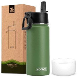 koodee Water Bottle-16 oz Stainless Steel Double Wall Vacuum Insulated Sports...