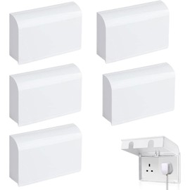 5PCS UK Plug Socket Covers, Childproof Double Socket Protector, Socket Cover Box for Baby Safety, Universal Electrical Outlet Protectors for Home Safety, Baby & Pet Proof Design