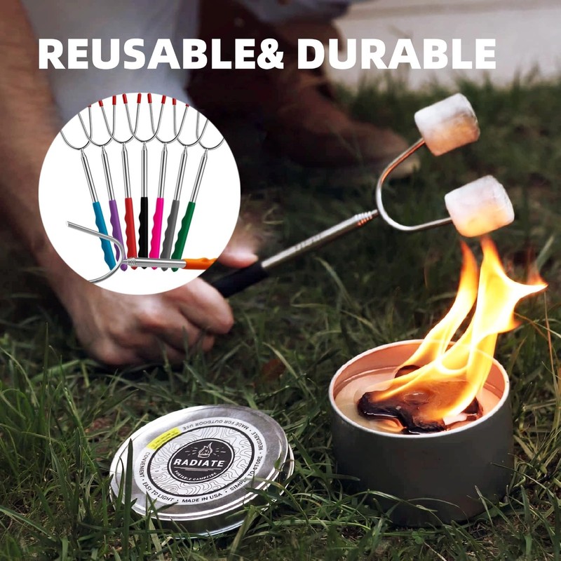 Lyfengdeam Barbecue Forks-4 Pack Marshmallow Roasting Sticks Extendable Stainless Steel