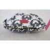 Betsey Johnson Large Cosmetic Bag Makeup Ruffle White Floral Bouquet
