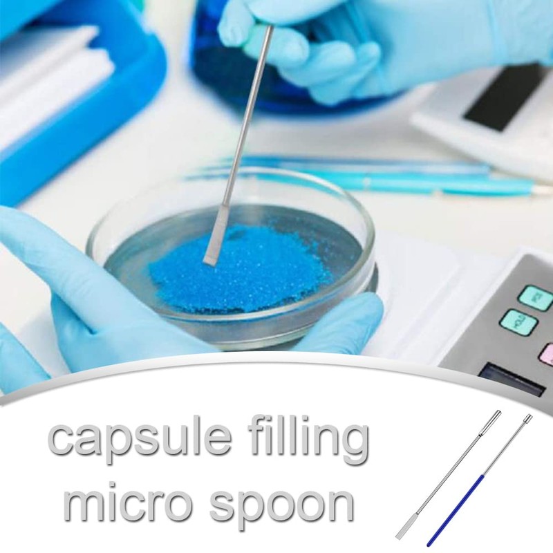 Soolkerr 4 Pcs Stainless Steel Lab Spatula Micro Spoon Set