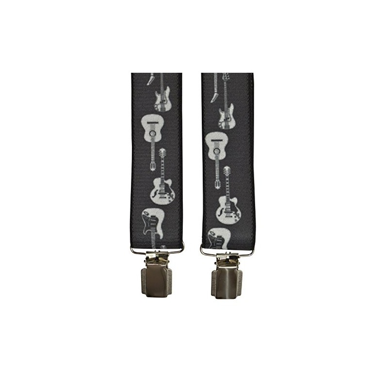 Olata Braces/Suspenders for All Ages, Y-Shape with Guitar Design. Adult,