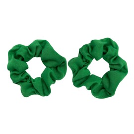 MDSTYLE 2pcs Hair Scrunchies for Women & Girls - Soft Cotton - No Damage Hair Ties for Thick Hair, Pony Tails - Hair Bands, Ponytail Holder (Green)