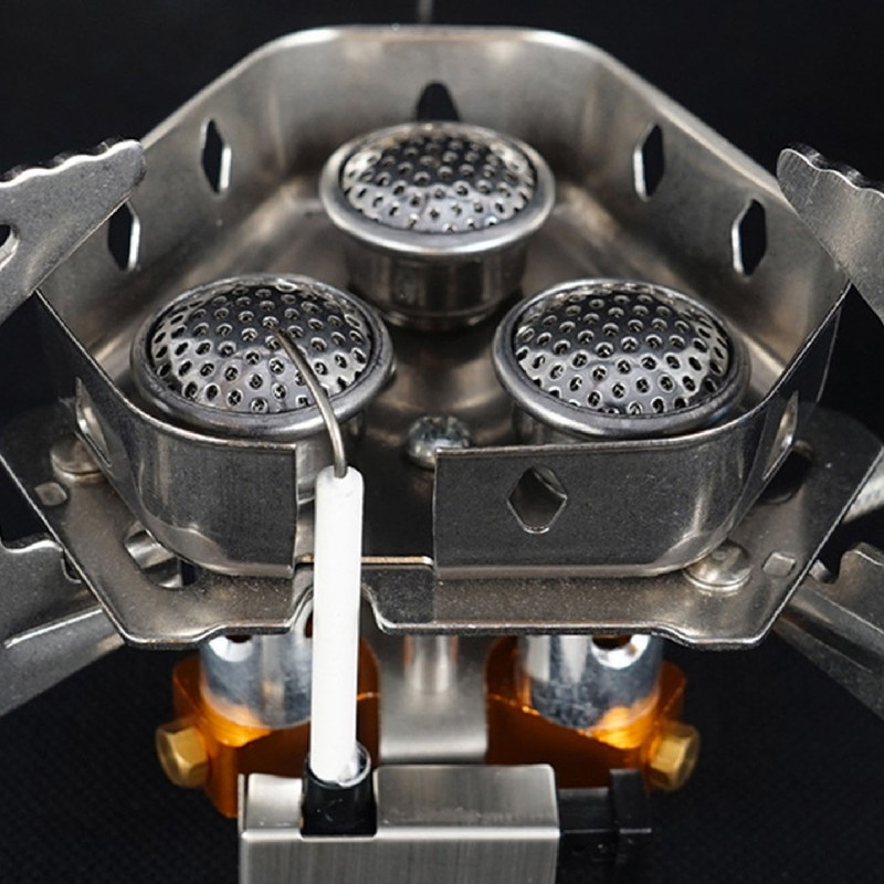 Camping Gas Stove Foldable Windproof Mini Camp Stove Cooker Electronic