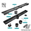 BARONAGE Professional 28 Inch Linear Drain Black Rectangle Shower Floor