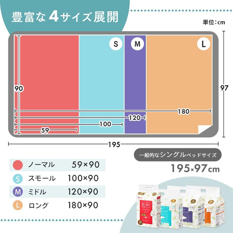 Iris Ohyama TS-M8 Waterproof Sheets, Large Type, Middle Size, 8