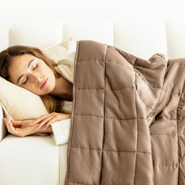 Luna Luxe Cotton Weighted Blankets for Adults - Oeko-Tex Cotton Weighted Blanket Premium Soft Blanket [20lbs - Queen - 60" x 80"] [Camel]